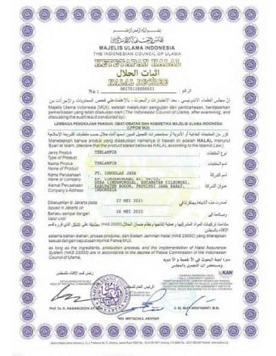 Ketetapan Halal MUI Indoglas Jaya